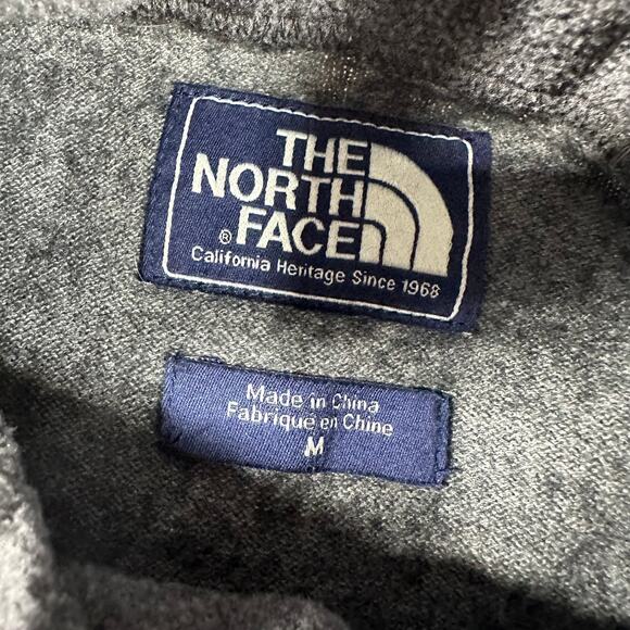 The North Face Sweater Mens Medium Gray 1/2 Zip Cotton Wool Blend Knit Hiking - Picture 3 of 9